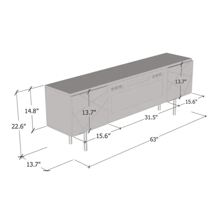 Elektrische Kamin TV Konsole mit Heizfunktion und LED-Simulation Feuerdekoration