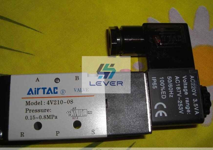 Solenoid Valve for Glass Tempering Furnace, Airtac Valve, 4V310-10, 4V210-08