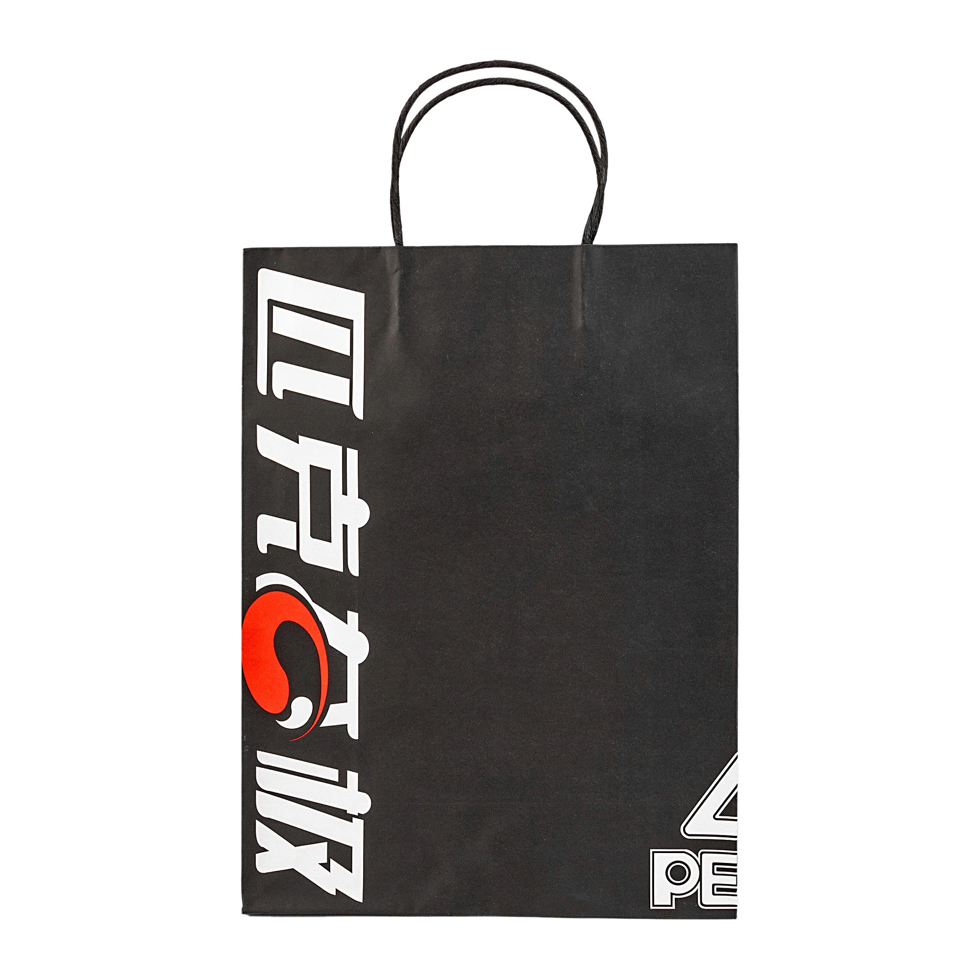 100% Black Recyclable Brand Kraft Paper Bag Logo Printed Paper Tote