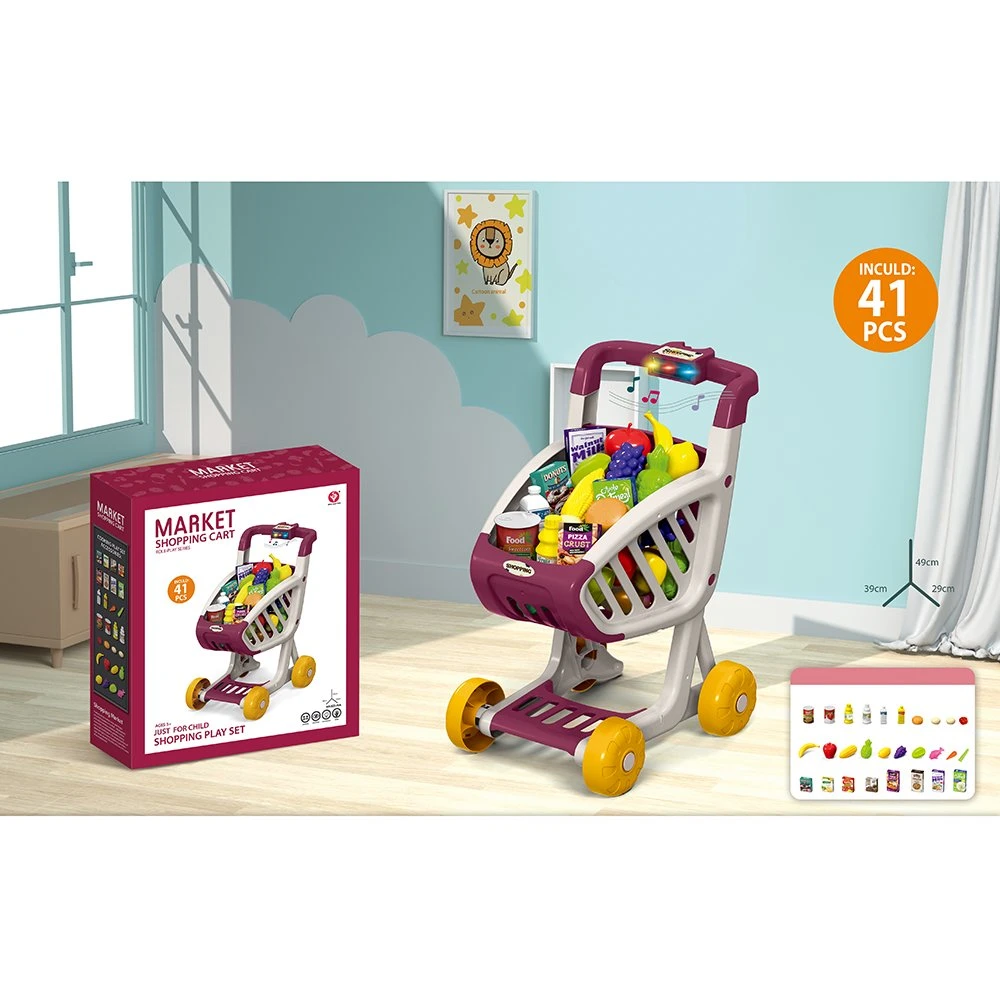 Jeu de chariot pour enfants avec jouer à la nourriture et de prétendre Accessoires