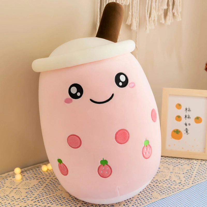 24cm Smiley Bubble Boba lait fruits thé champignons doux farcis Coussin jouet