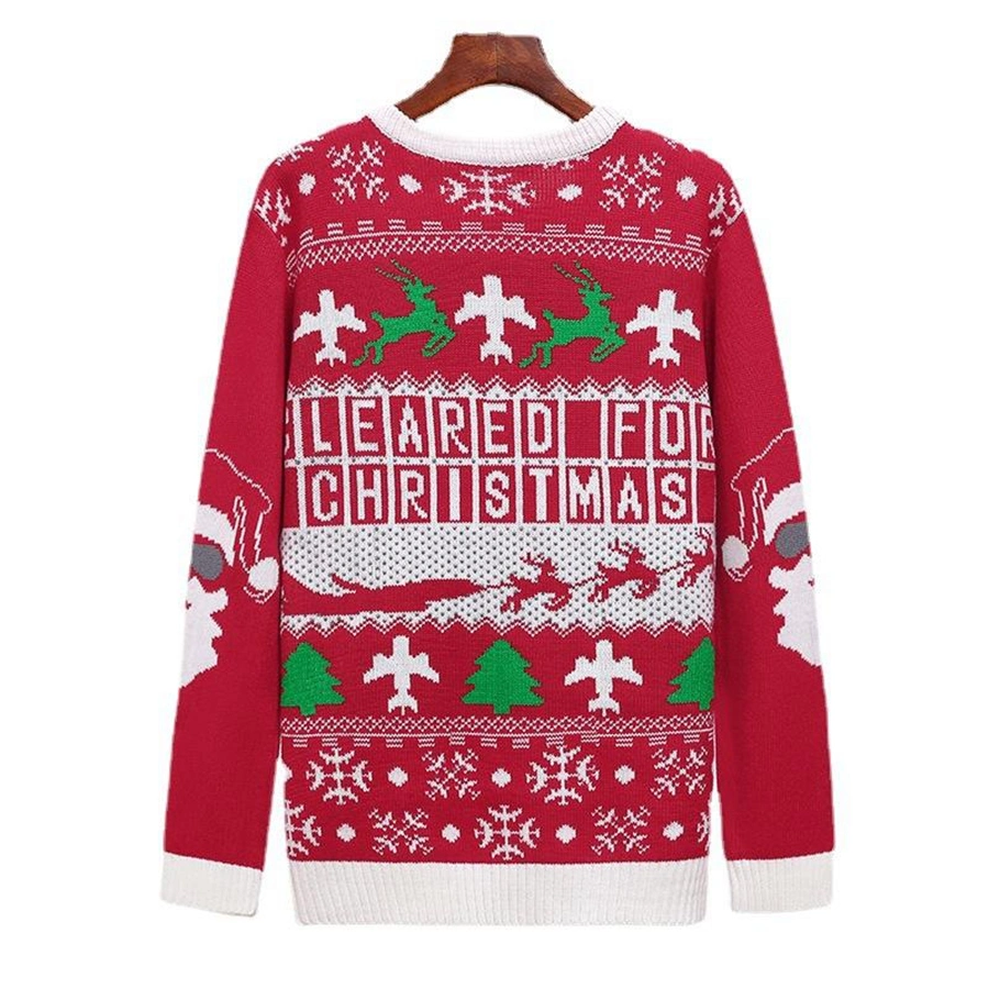 Custom Winter Warm Men and Women Christmas Decorations Jacquard Knitting Ugly Pullover Sweater Knitted Christmas Sweater