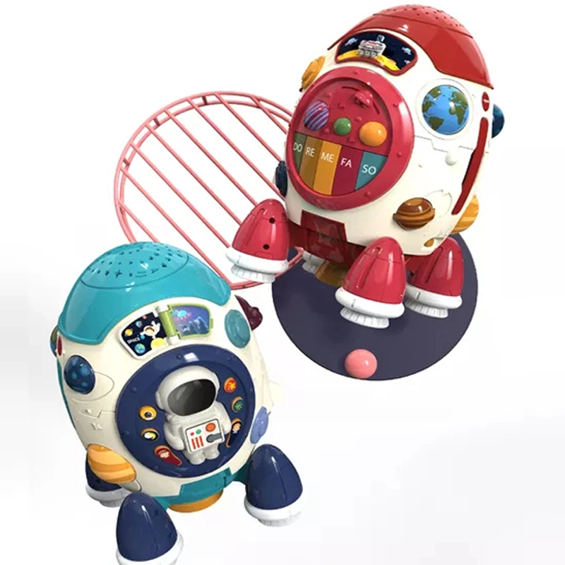 Tombo Multifunctional Fun Best Gift Hand Drum Toy Electronic Projection Lights Musical Rocket Toy Baby Toys Intellectual Early Educational Toy