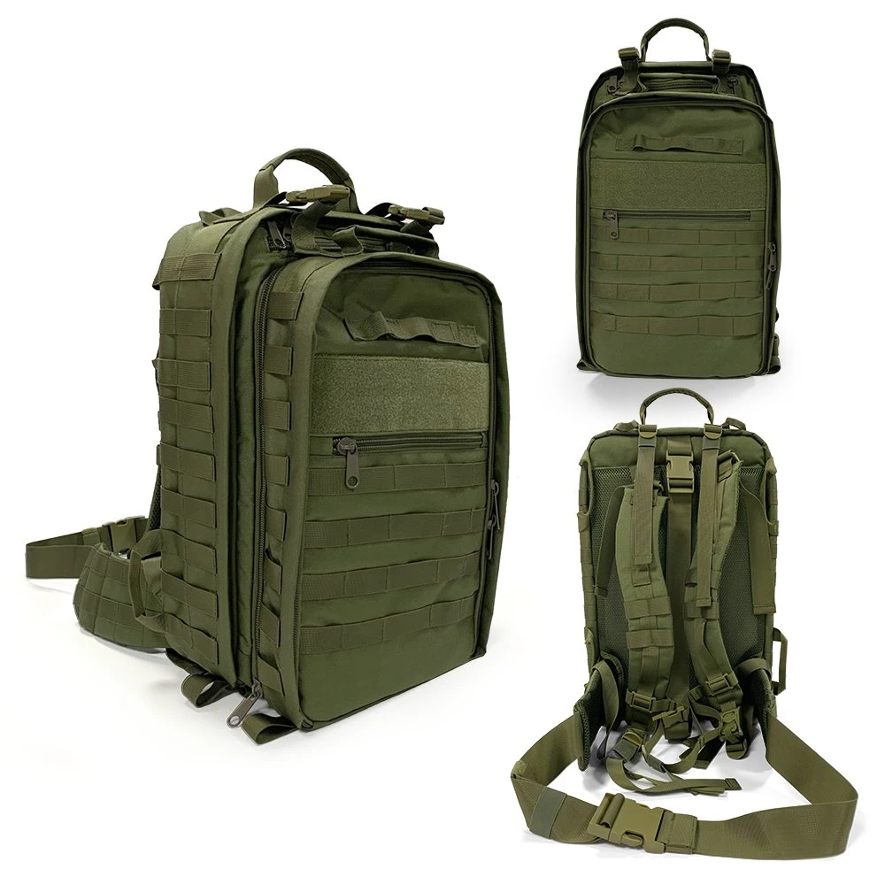 2 en 1 Mochila de emergencia Tactical al aire libre Bolsa de suministros médicos Para caminatas Caza Caminata primeros auxilios