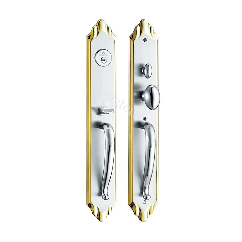 American Standard Fashion Design Home Safety SUS 304 Door Lock Euro Profile Cylinder Key Lock Handle Set