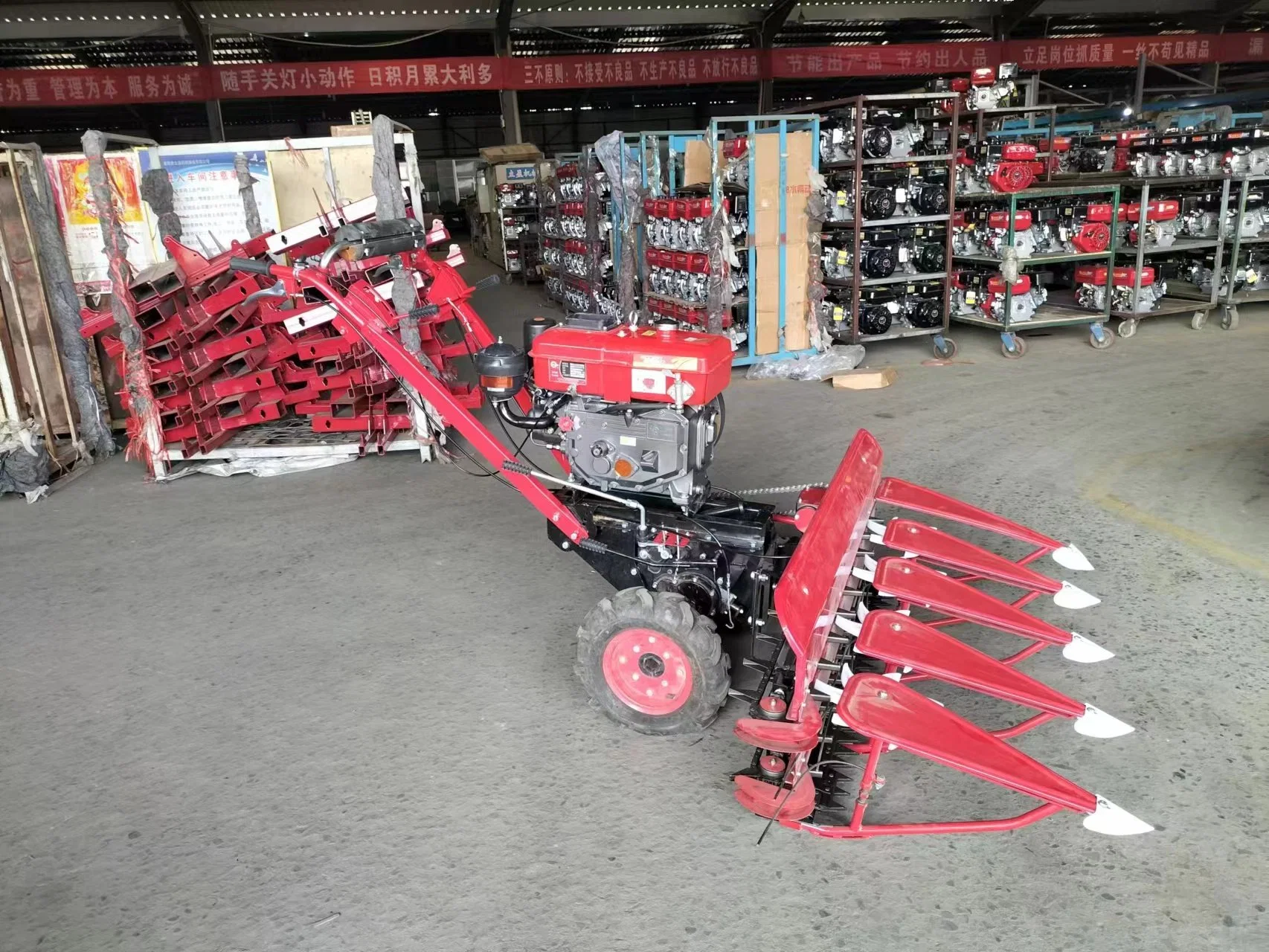 Mini Hand Tractor Wheat Harvester 185 Diesel Engine 12HP