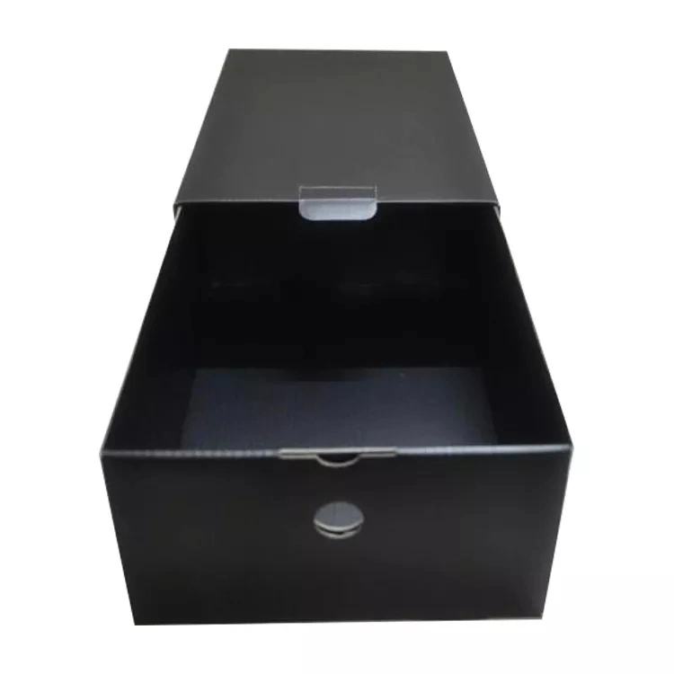 Luxury Black Slide Out Sneaker Sport Zapatos Caja cartón corrugado Impresión con logotipo personalizado