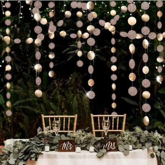 Paper Circle String Hanging Home Decoration Accessories Wedding Stage Garland