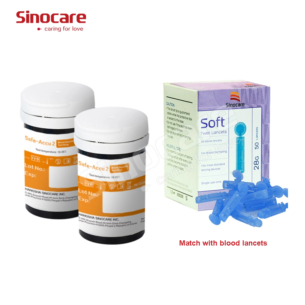 Sinocare Diabetic Test Strips CE Approved High Accuracy Hot Sale Blood Sugar Diabetes Glucose Meter of Original Factory