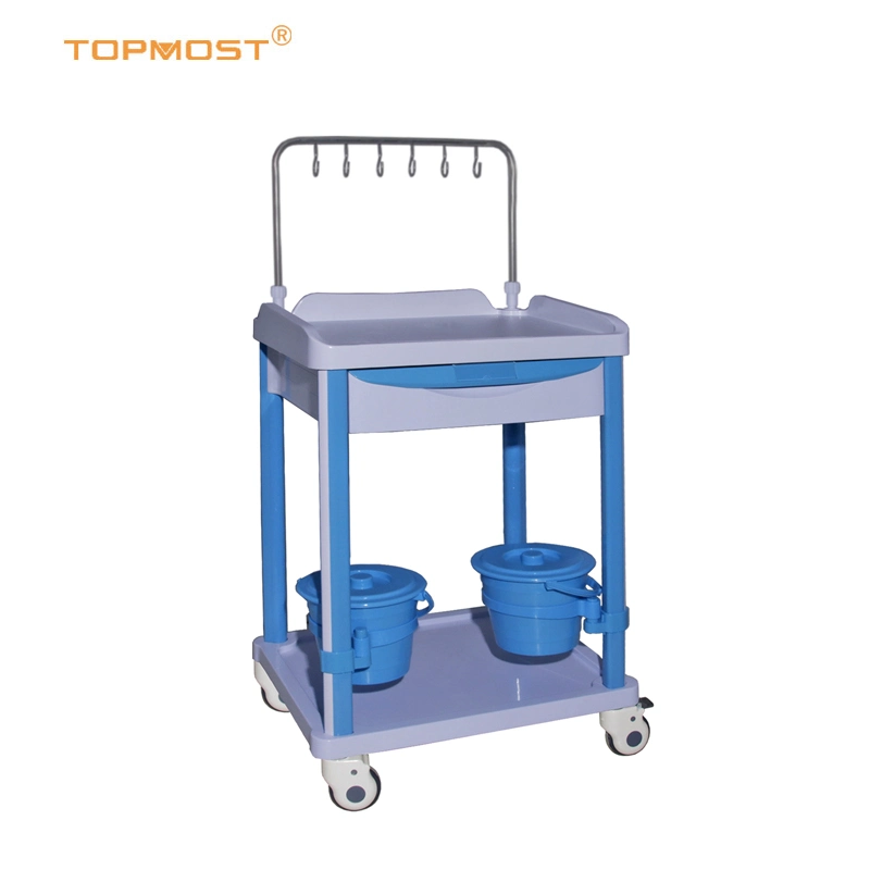 Instrument en plastique ABS de traitement médical Trolley Hospital Medical Crash d'urgence Panier