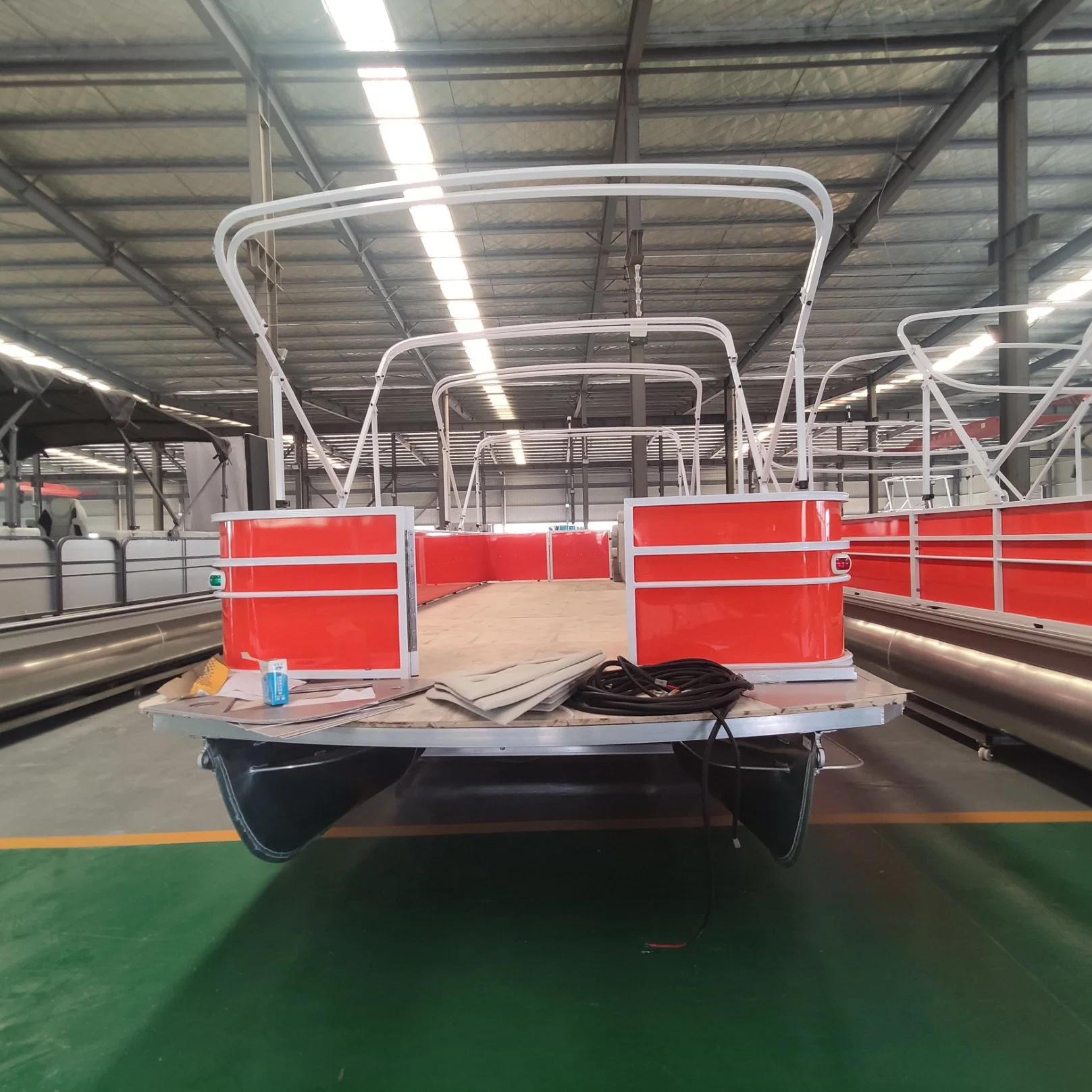 New Design 25FT 7.6m Full Welded High quality/High cost performance  Offshore Water Recreation Aluminium Pontoon Boat with Hydraulic Steering