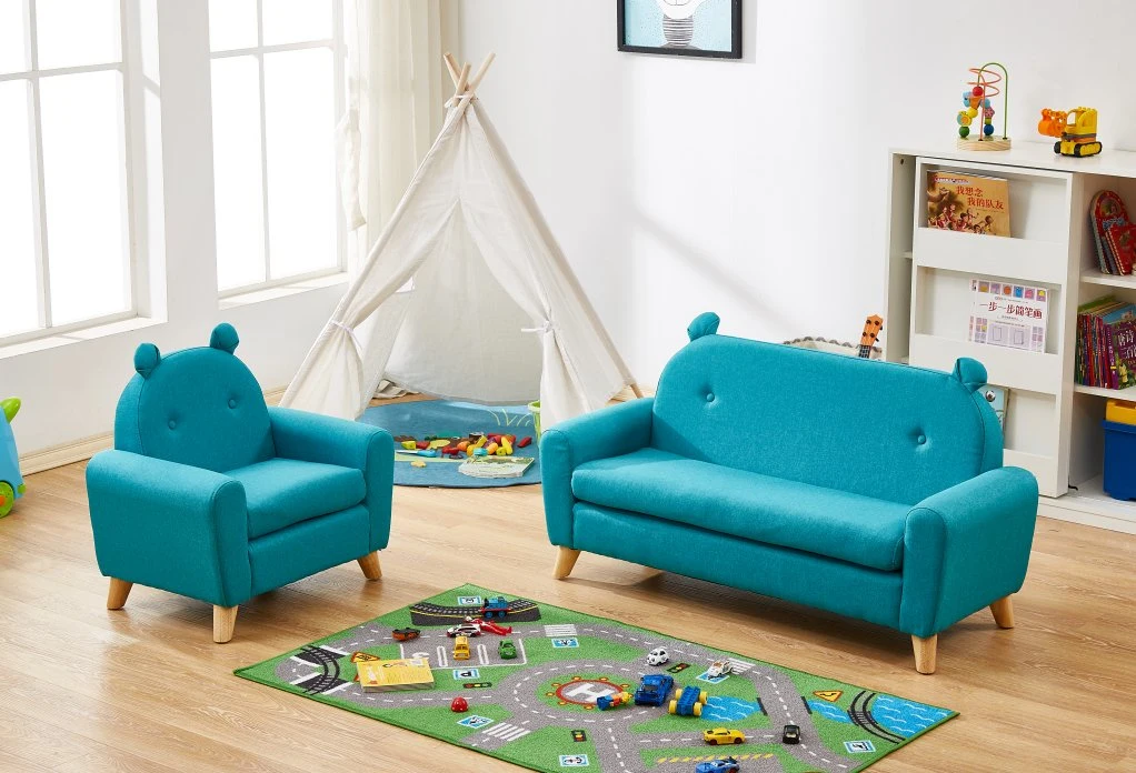 a Set of Sofas, Two Seat Kids Sofa, Comfortable Kindergarten and Preschool Sofa, Modern Home Sofa, Living Room Sofa, Elementary School Sofa