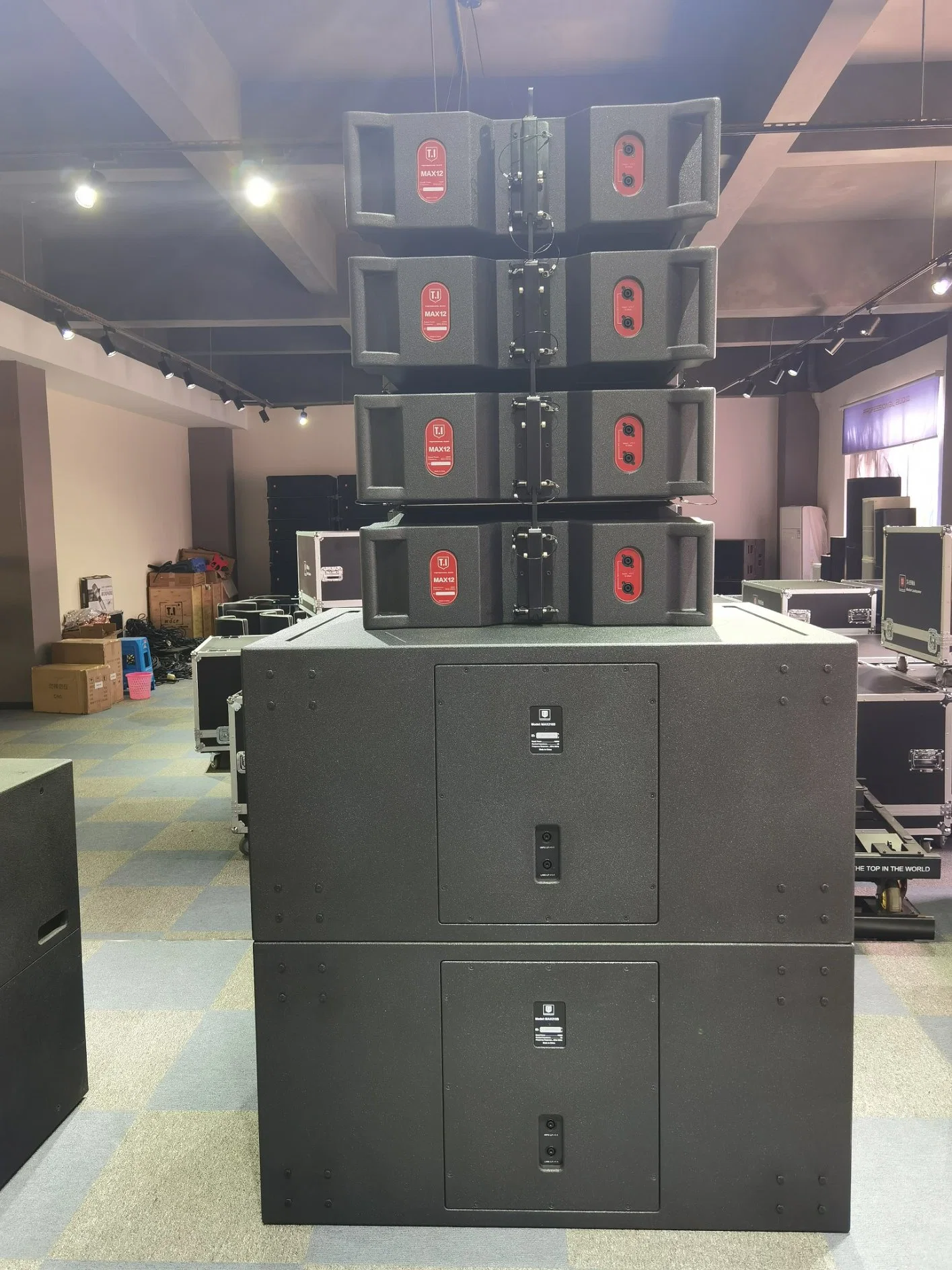 The Smallest 3 Way Line Array T. I PRO Audio Single 12 Inch Top Speakers