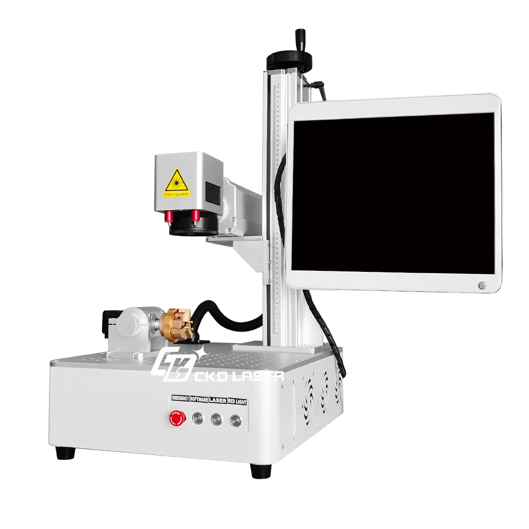 Máquina de marcação a laser de fibra 2D/2.5D/3D 50/60/100W para Medalha de gravação de metal Corte de ouro em Cave Relief