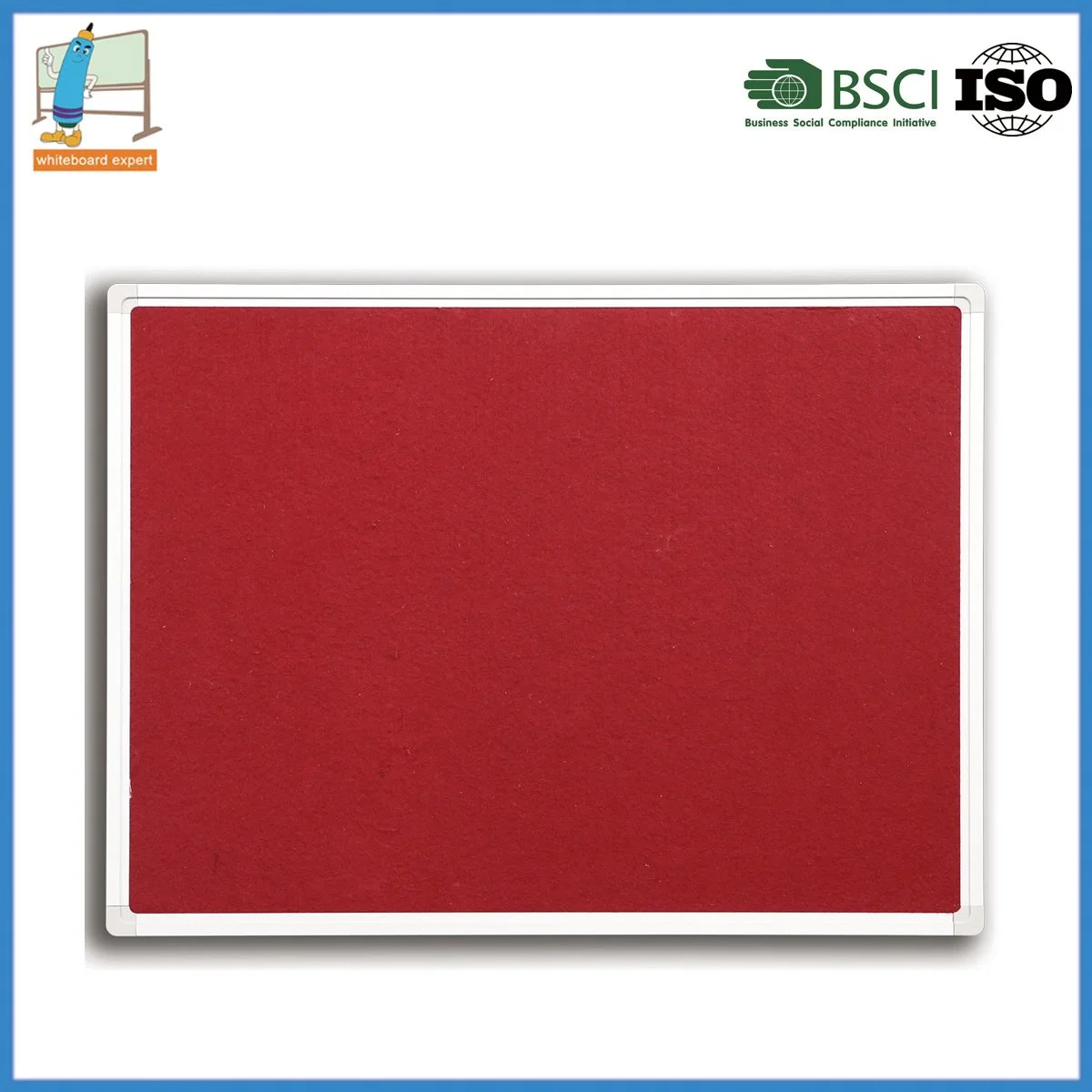 Customized Color Cork or Felt Surface Notice Board Wood Grain Paper Back