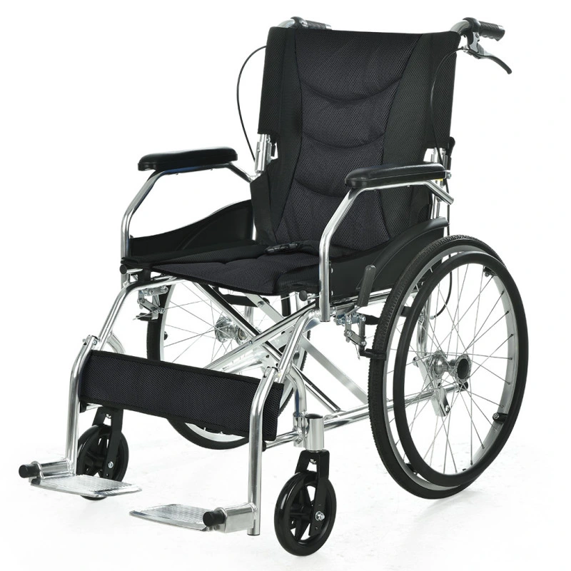 20 Inch Wheelchair with Foldable Backrest and Handle Brakes with Rehabilitation Medical Wheelchair