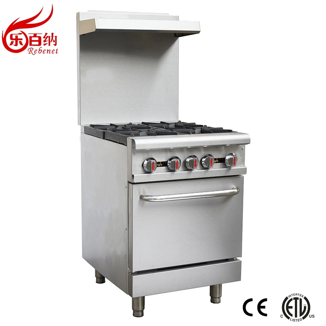 Equipamiento de cocina 4 quemadores Gas comercial Rangos con horno estándar (TCR24)