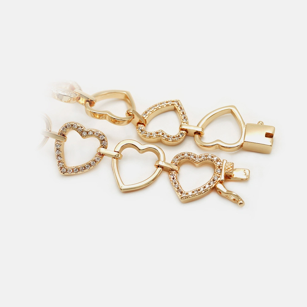 Fashion Wholesale/Supplier Wedding Jewelry Gold Plated Heart Shape Bangle Bracelet