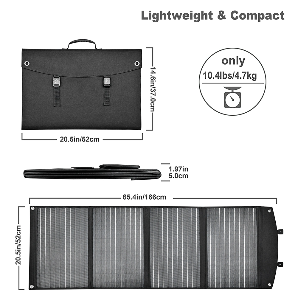 120W Outdoor Emergency Portable Foldable ETFE Solar Panel QC3.0 Pd Phone Laptop Fast Charger