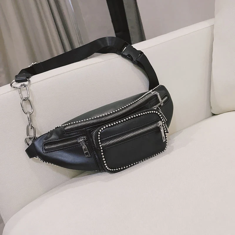 Wholesale/Supplier 2022 Fashion PU Leather Crossbody Waterproof Run Fanny Pack Waist Belt Pouch Bag for Women