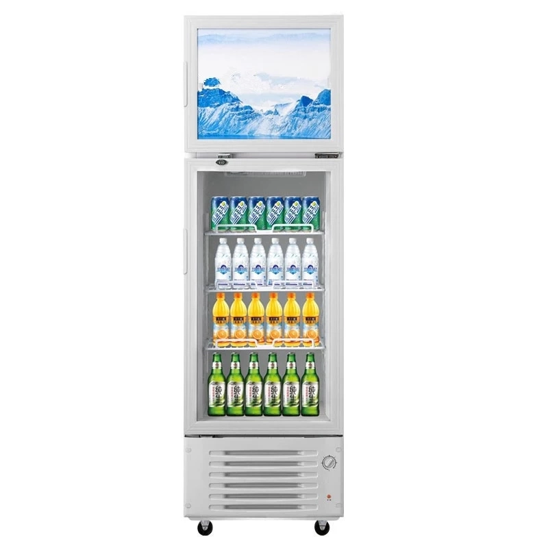 Supermarket Vertical Freezer Temperature Control for Soft Drink Showcase