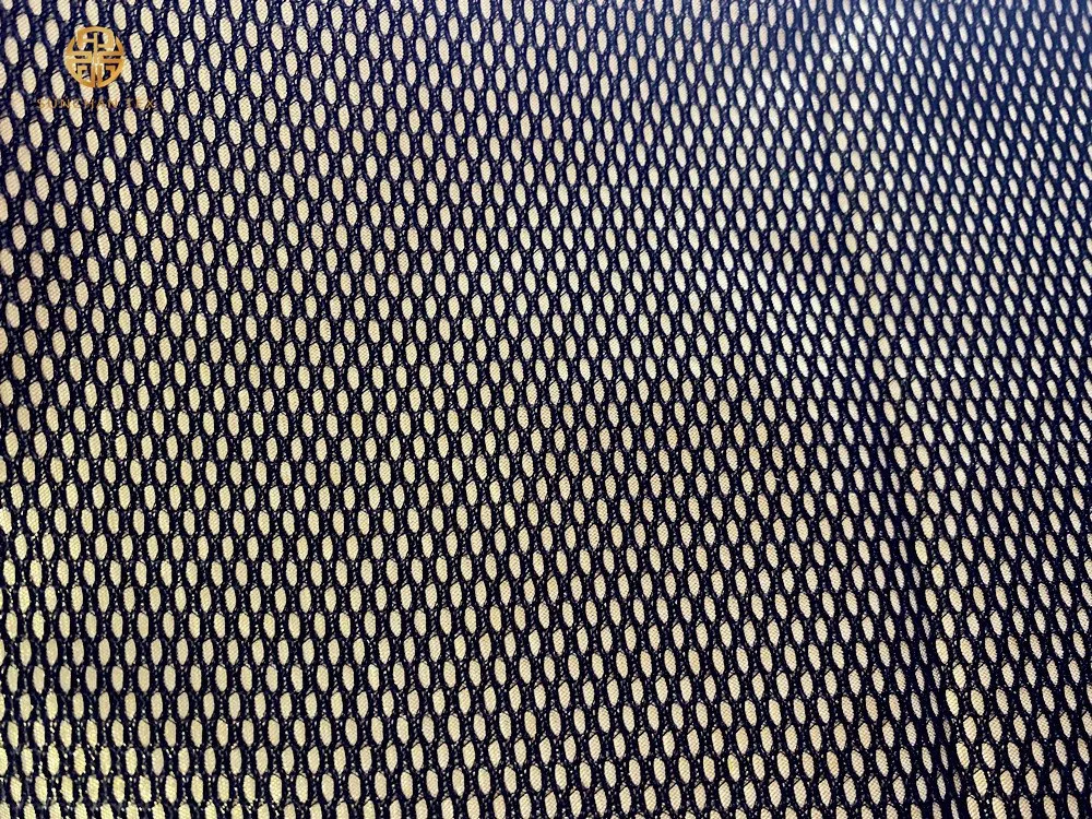 Golden Fabric Compound with Mesh Fabric for Coat