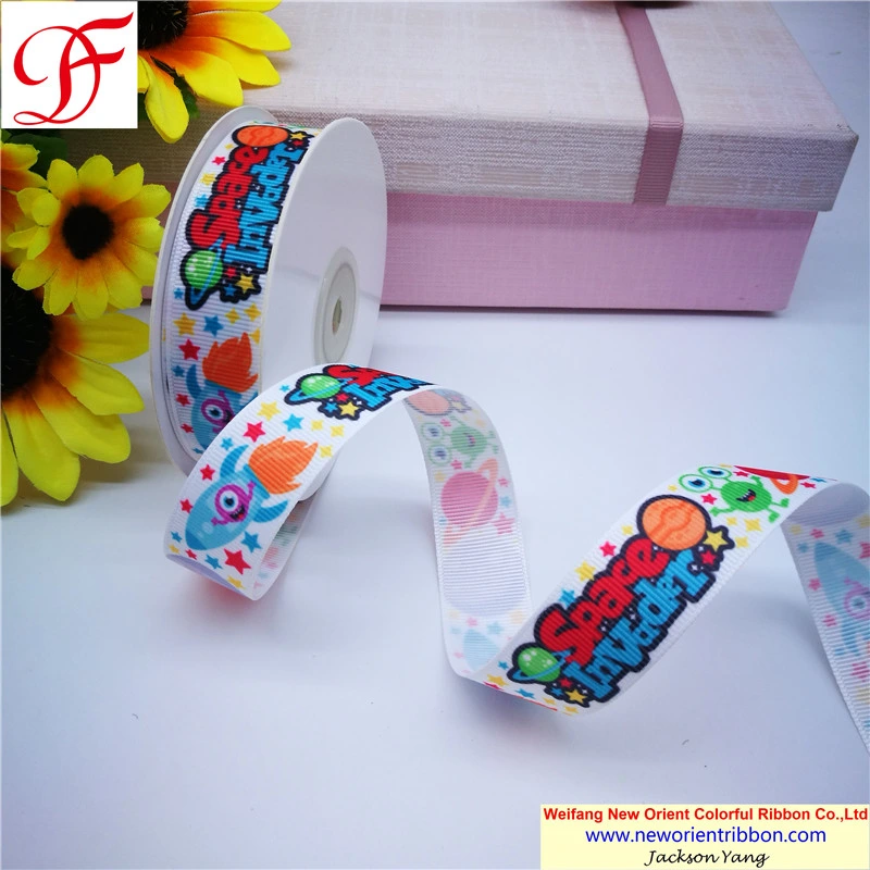 China Factoty Satin/Grosgrain Ribbon with Hot Transfer Printing for Gifts/Wedding/Wrapping/Party Decoration/Christmas/Packing/Garment/Bow