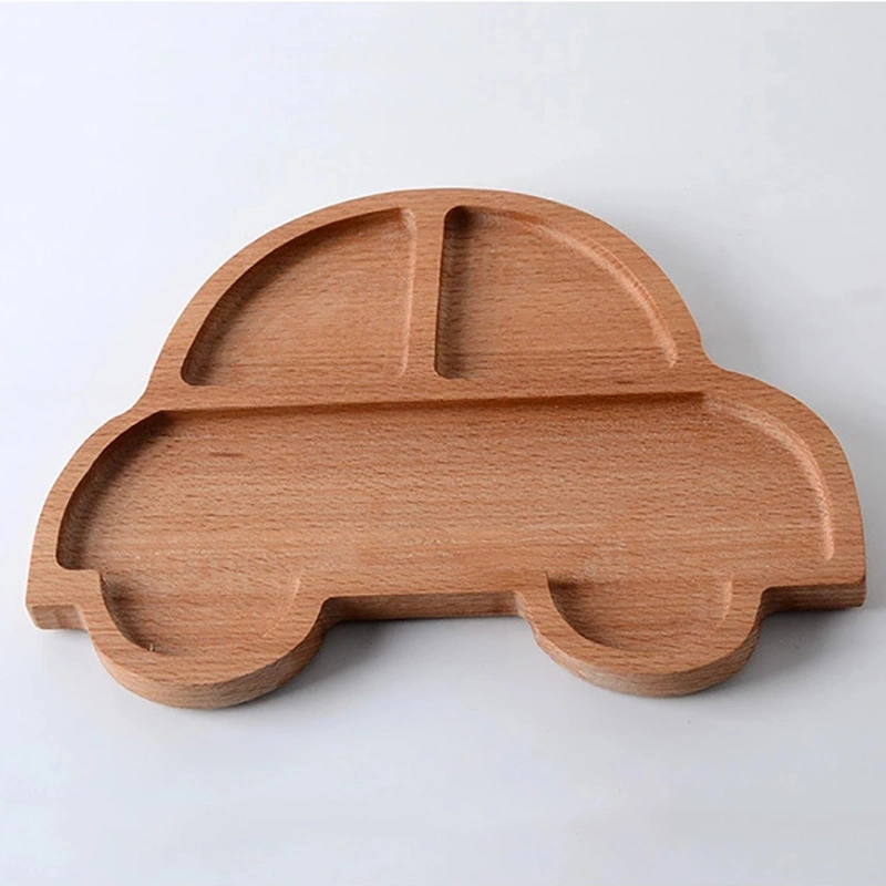 Japanese-Style Wooden Tableware Beech Wood Tray Wooden Plate Children's Dinner Plate