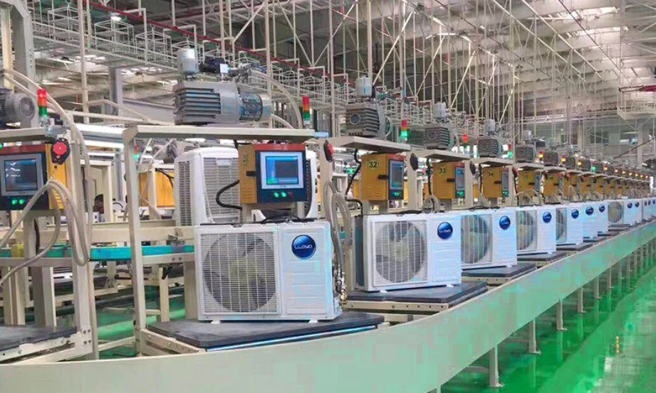 Modern Carton Packed Production Part Machine Portable Conveyor Air Conditioner Assembly Line