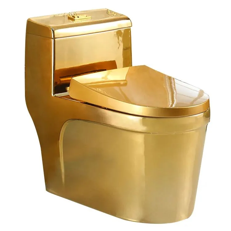 Luxury Ceramic Gold Plated Wc Sanitary Ware Bathroom Plating Solid Gold Toilet Commode Sanitary Ware