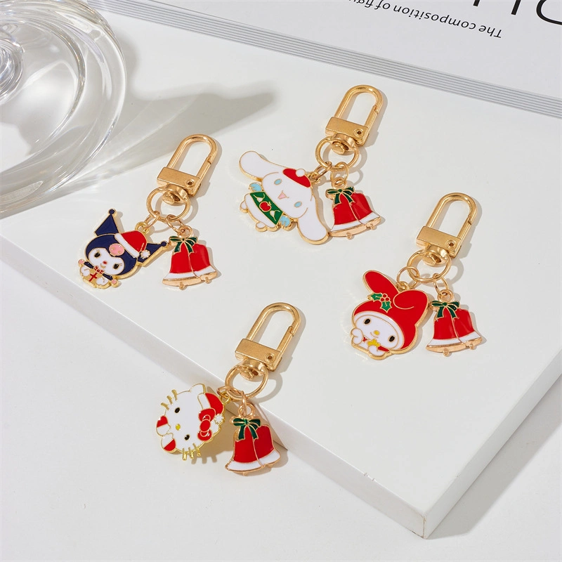 Christmas Bell Keychain Pendant Cartoon Melody Kt Cat Accessories Key Ring