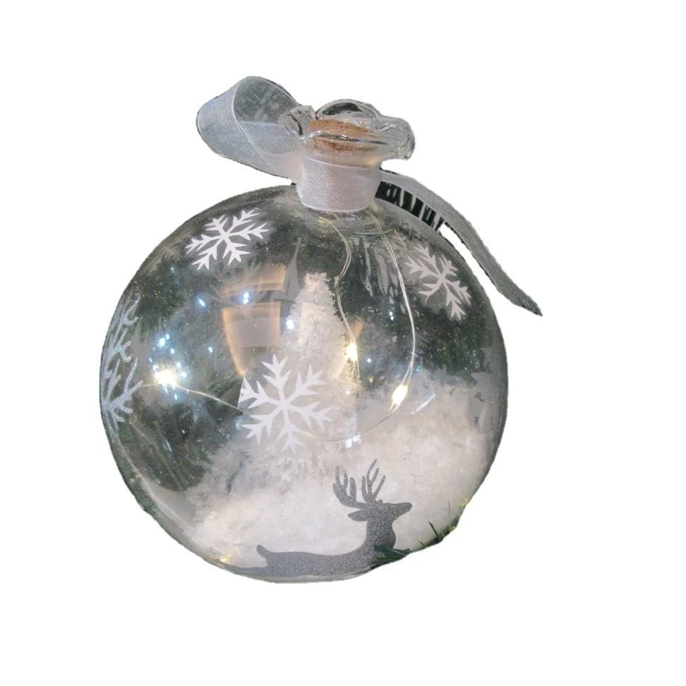 Nuevo diseño de bola de cristal para el árbol de Navidad decoración con pintura