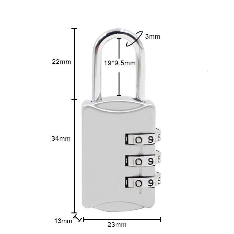 Top Safety Combination 3 Candado Digital Password Keyless Pad Lock Padlock with Harden Shackle