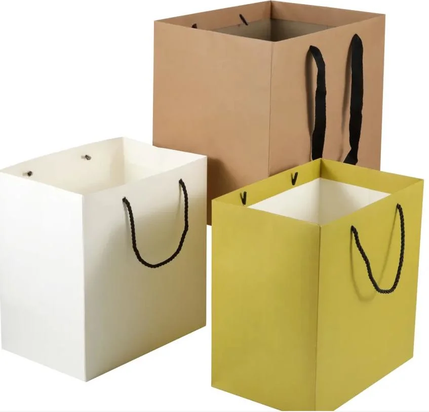 Kraft Recycled/ Printing /Packaging/Gift / Shopping /Brown /Black/White Paper Bag with Handle