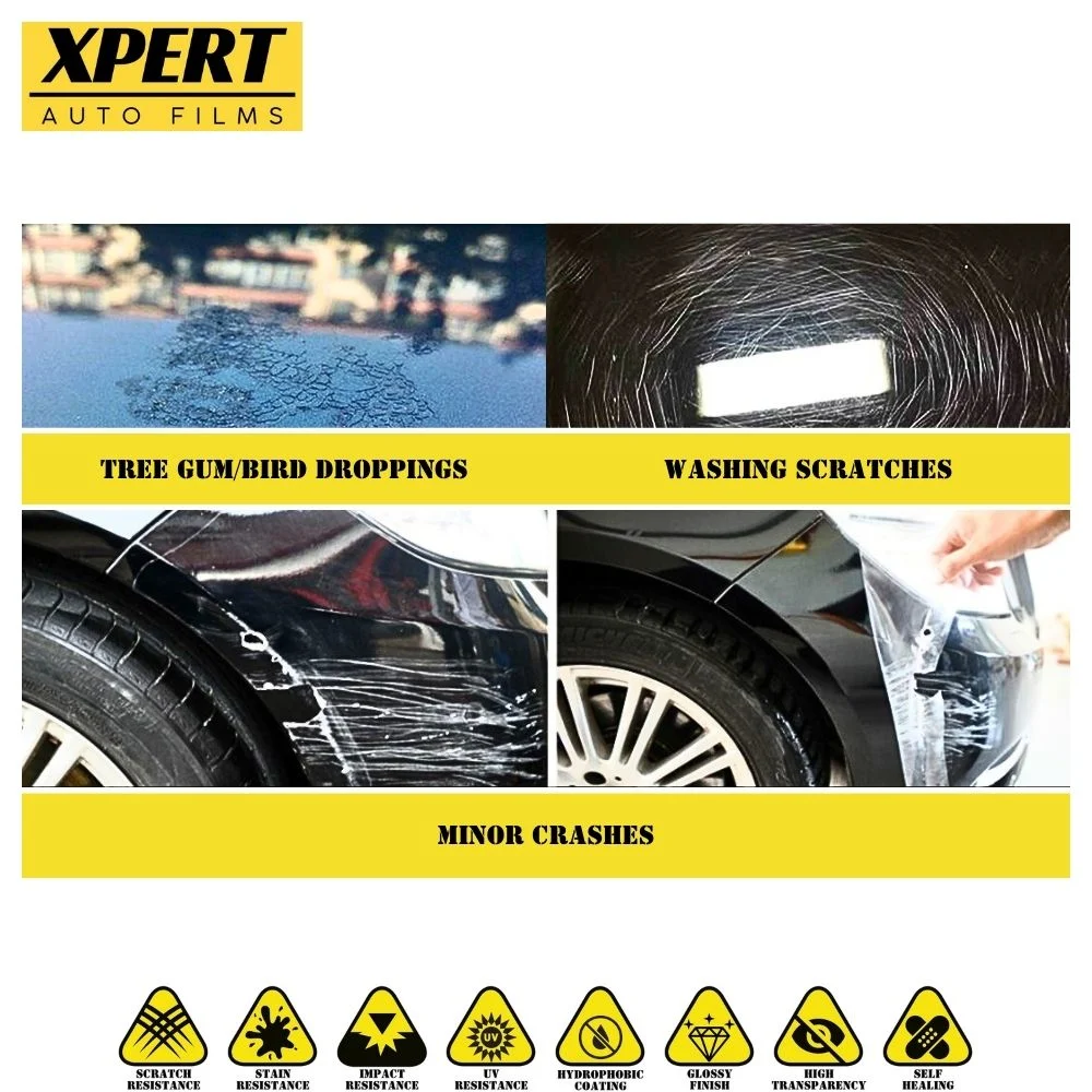 أفلام Xpert Auto Glosser الجودة لامع لامع الطبقة النهائية ذاتية الشفاء الحماية من التآكل المائي ومقاومة للتمزق غلاف سيارة TPU PPF