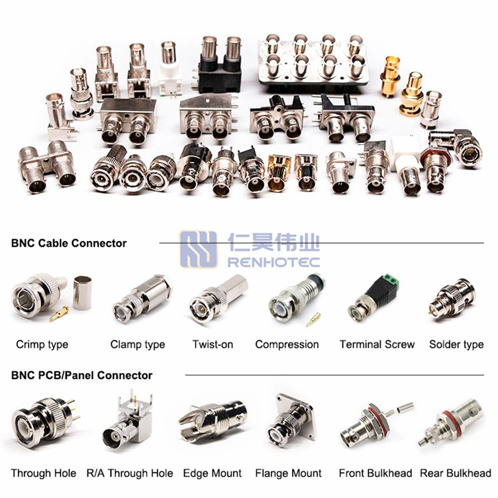 Right Angle Crimp BNC Male Connector for Cable Rg58