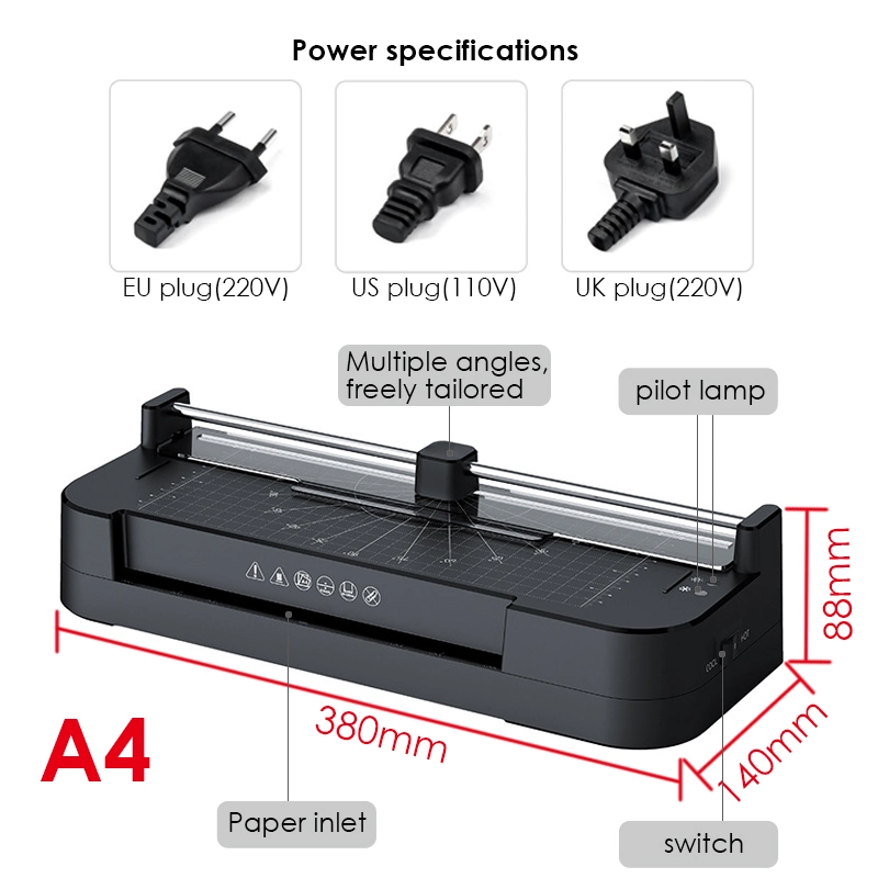 Foska A4 Plastic 2 Wheels Laminator with Trimmer