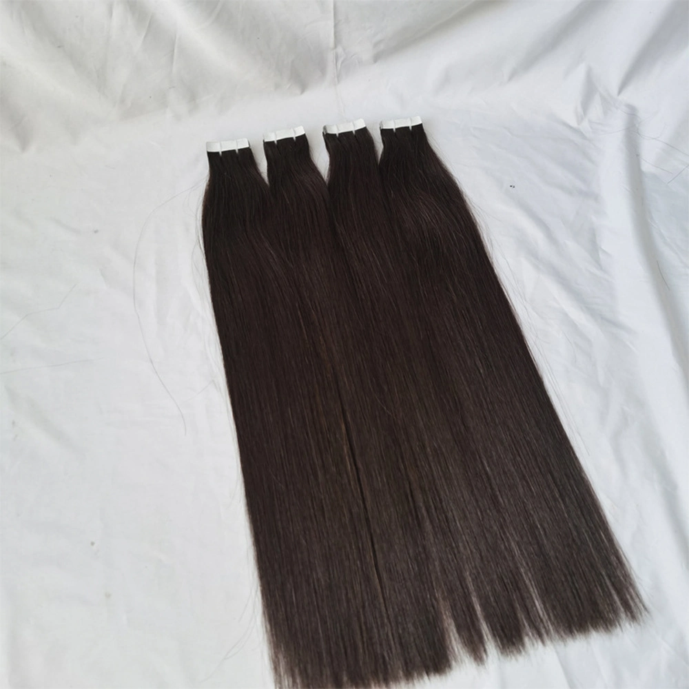 European Remy Hair Flat Silk Weft Drawn Human Hair Extensions Part Wig