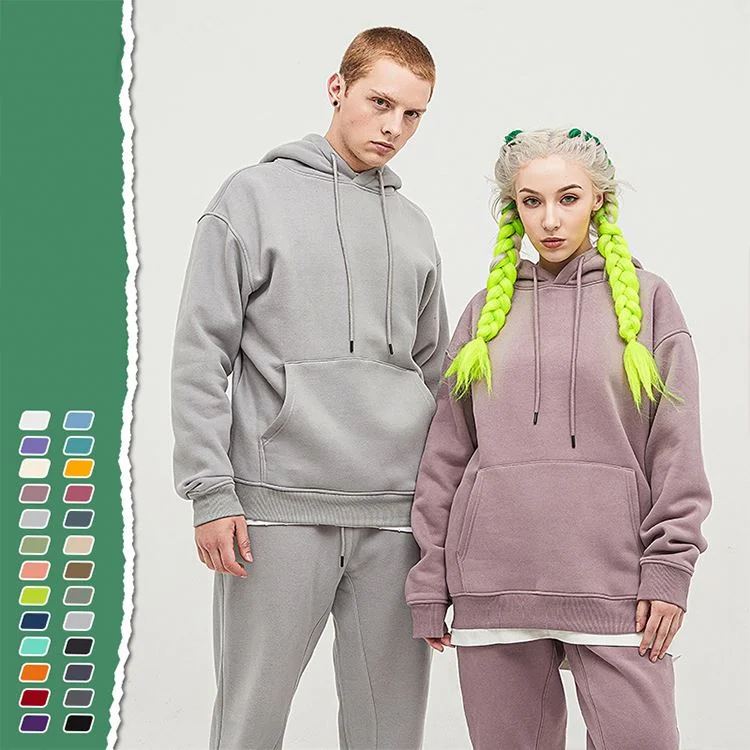 100% algodón de gran tamaño Unisex Chándal hombres Sweatsuit Sweatsuit terciopelo personalizados