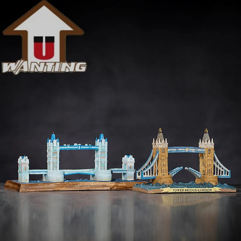 Decoração personalizada em resina Artesanato Tower Bridge ornamento British Marker Building Oferta de Loja de Recordações