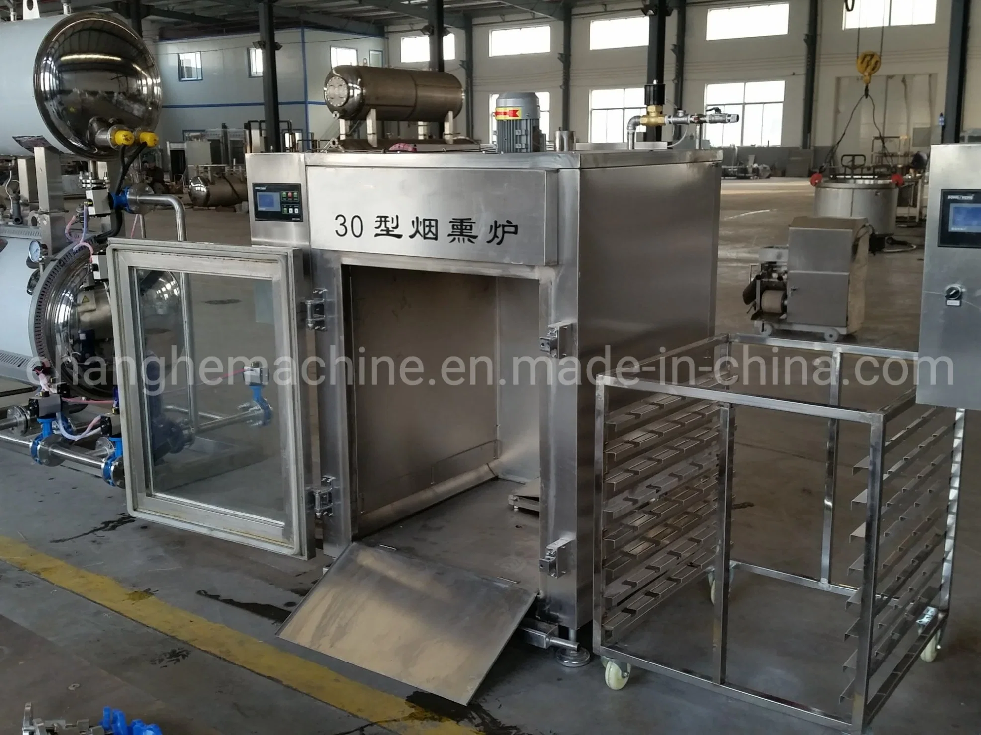 Mechanical and Electrical Barbecue Trolley Smokehouses Smoked Chicken Smoker Machine Equipment