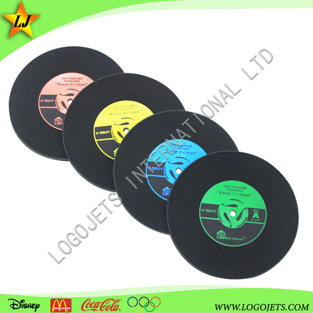 Promotion Gift Customized PVC Silicone Coasters for Cup Non-Slip