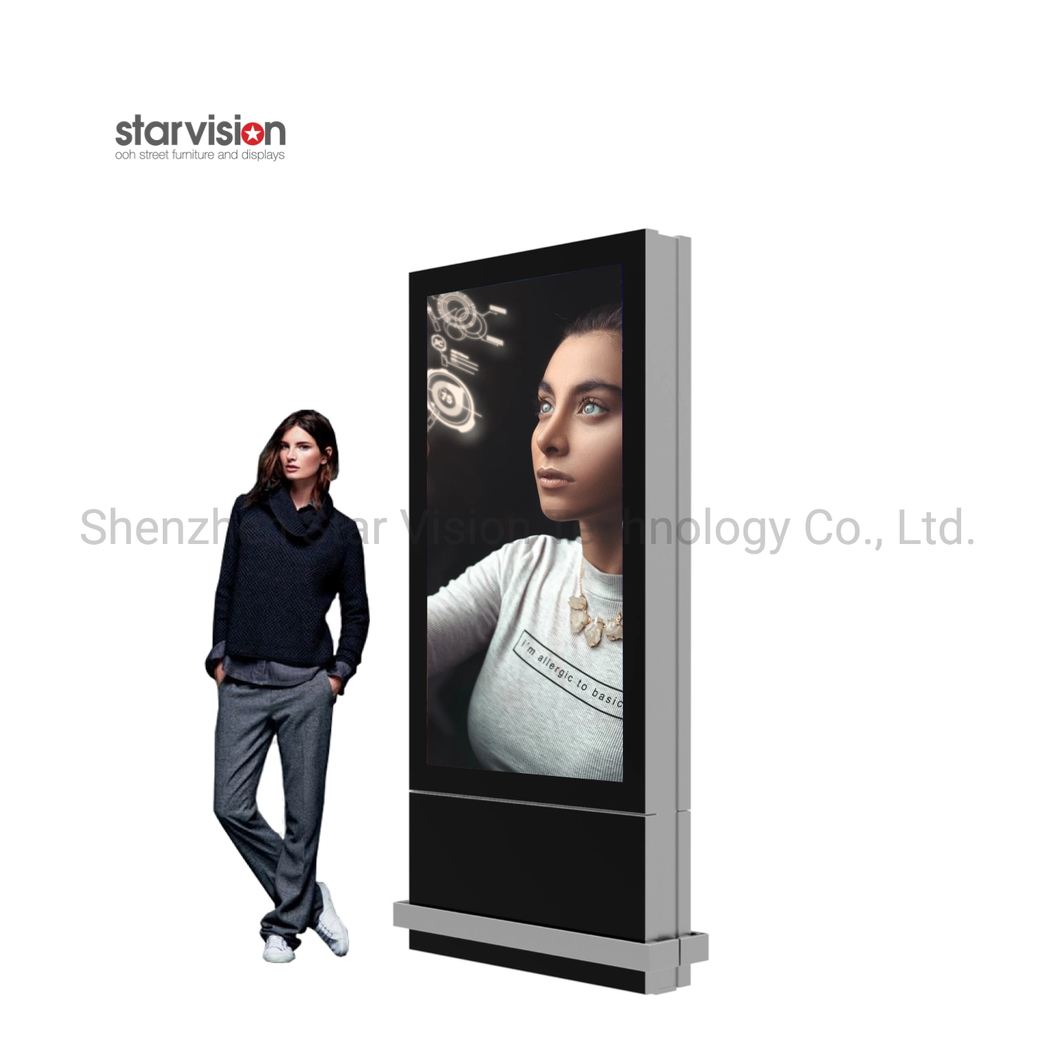 65 Inch Indoor Advertising Display Digital Signage and Displays LCD Floor Stand Advertising Dual Screen