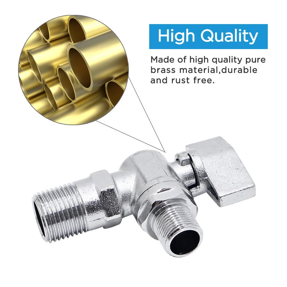 UK Market Factory Wholesale/Supplier High-Quality Flat Handle Brass 2 Way Angle Valve