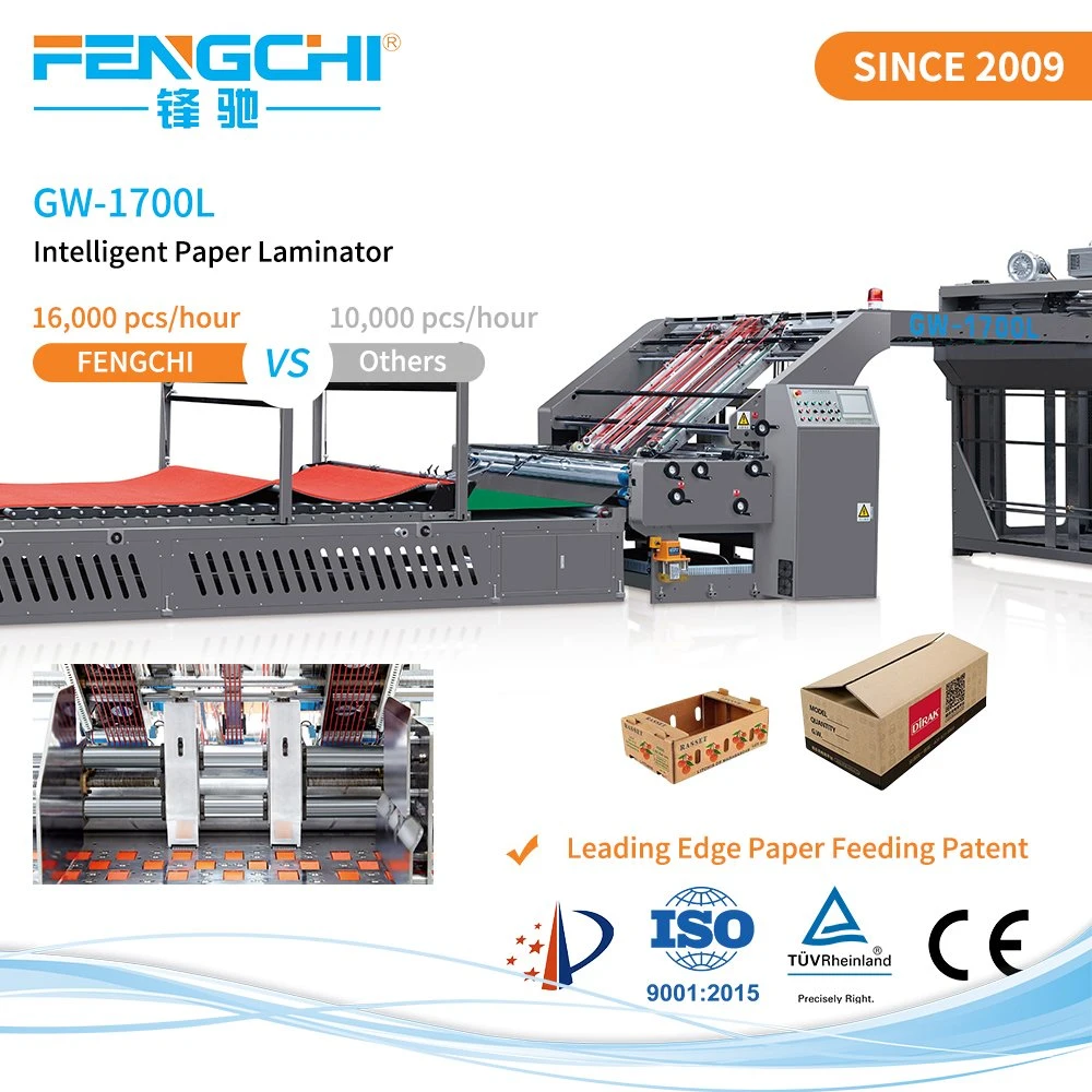 Gw 1700L entièrement automatique Litho durable Carton Carton la plastification de la machine avec ce/TUV/la Certification ISO