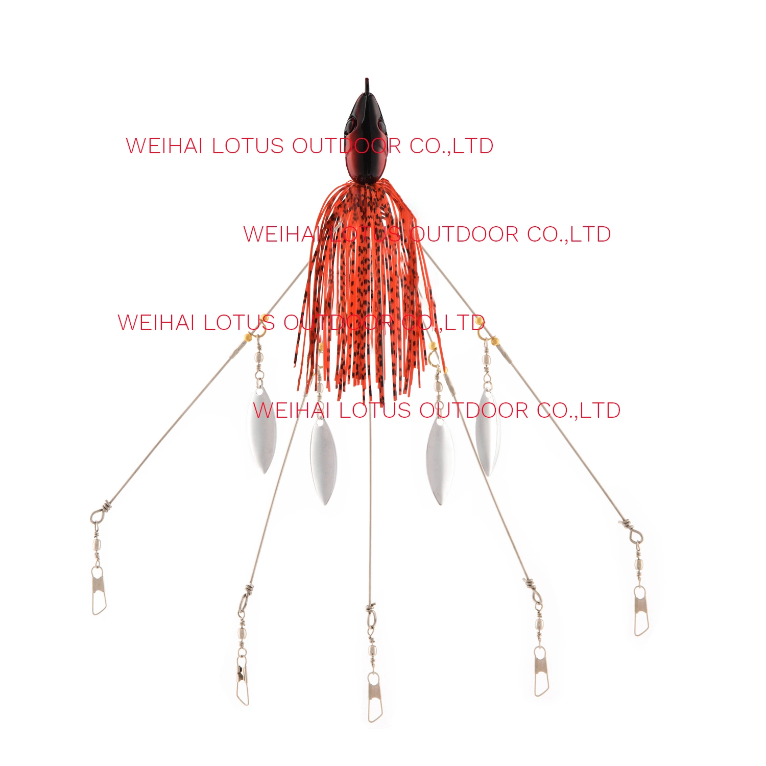 5 Arms Alabama Umbrella Rig Fishing Ultralight Tripod Bass Lures Bait Kit Junior Ultralight Willow Blade Multi-Lure Rig