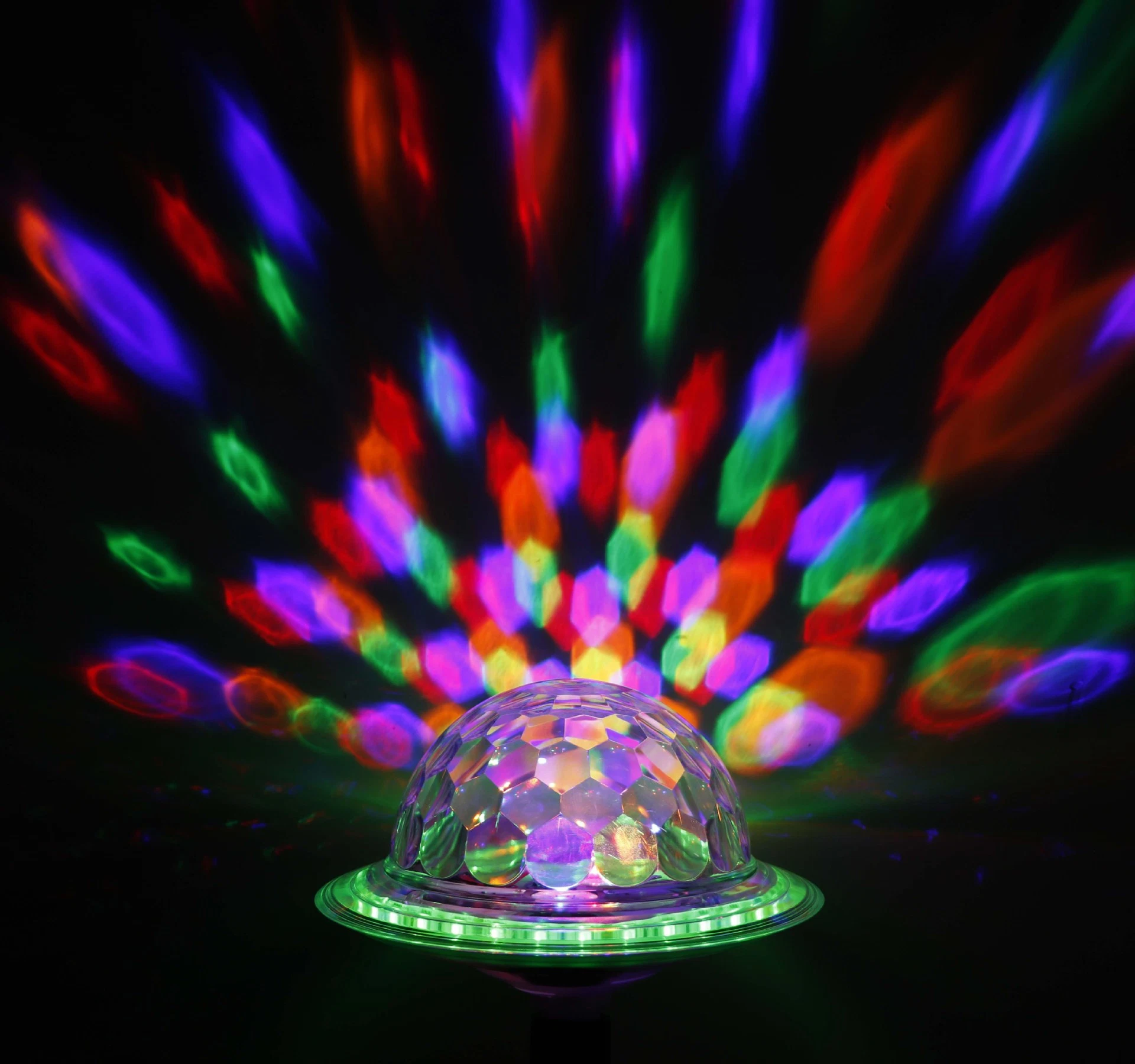 Luces de Navidad bola mágica de cristal giratoria RGB LED escena bombilla Lámpara mini