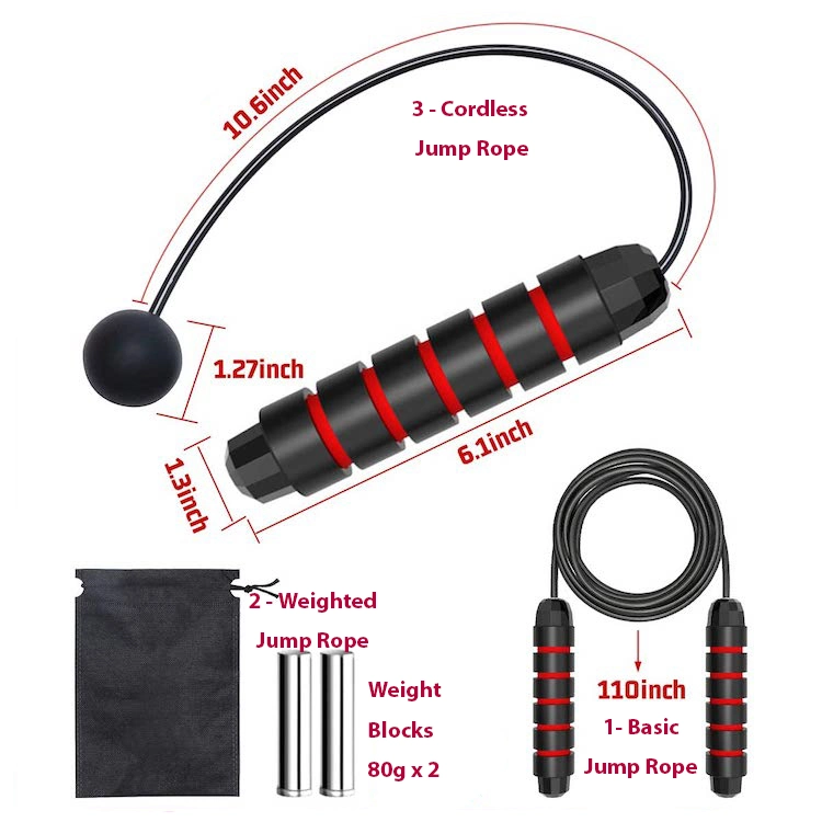 Neue Idee ropeless Fitness Springseil mit Schaumstoffgriff, Großhandel Tangle-Free Rapid Speed Cordless Springseil für Männer, Frauen, Kinder Workout