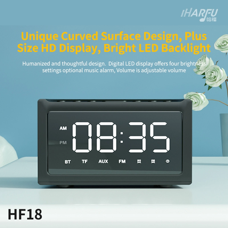 New Design Multi-Functional Professional Wireless Speaker with FM Radio Digital Alarm Clock