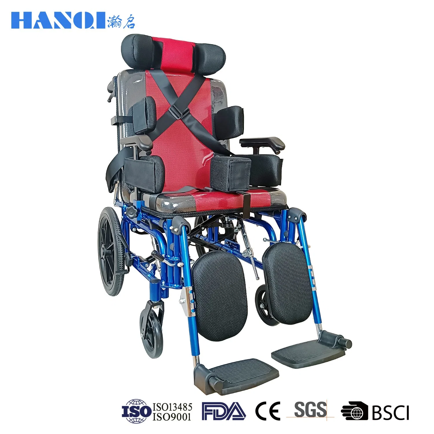 Foldable and Portable 4 Wheel Transport Wheelchair Scooter with Aluminium Frame Remote Control CE